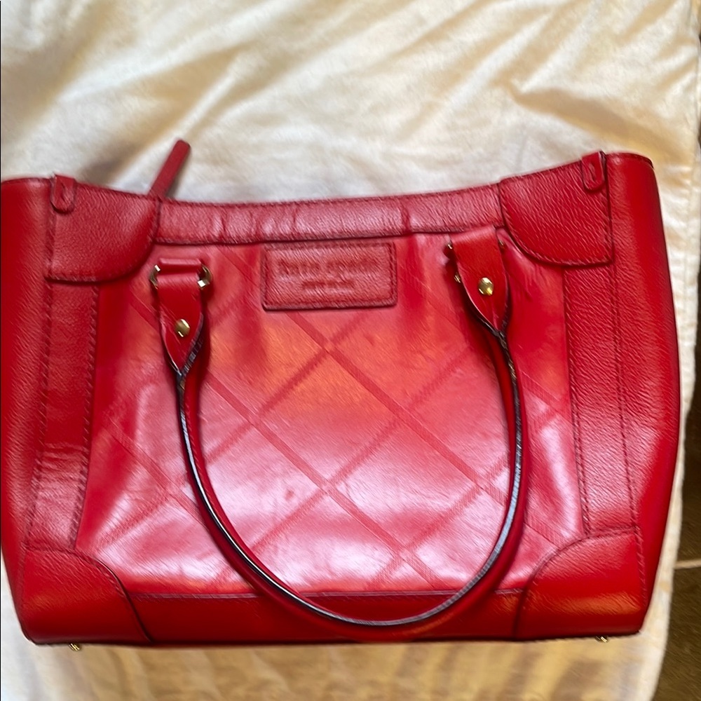 kate spade Red Tote with Quilted Texture and Structured Design